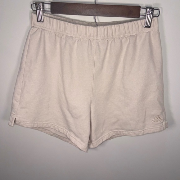 adidas Cream High-Rise Elastic Waist Women Athletic/Lounge Shorts Size Small - Picture 7 of 16